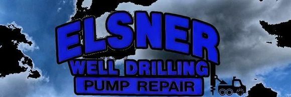 The white text "ELSNER WELL DRILLING, INC." centered on a solid black rectangular background.