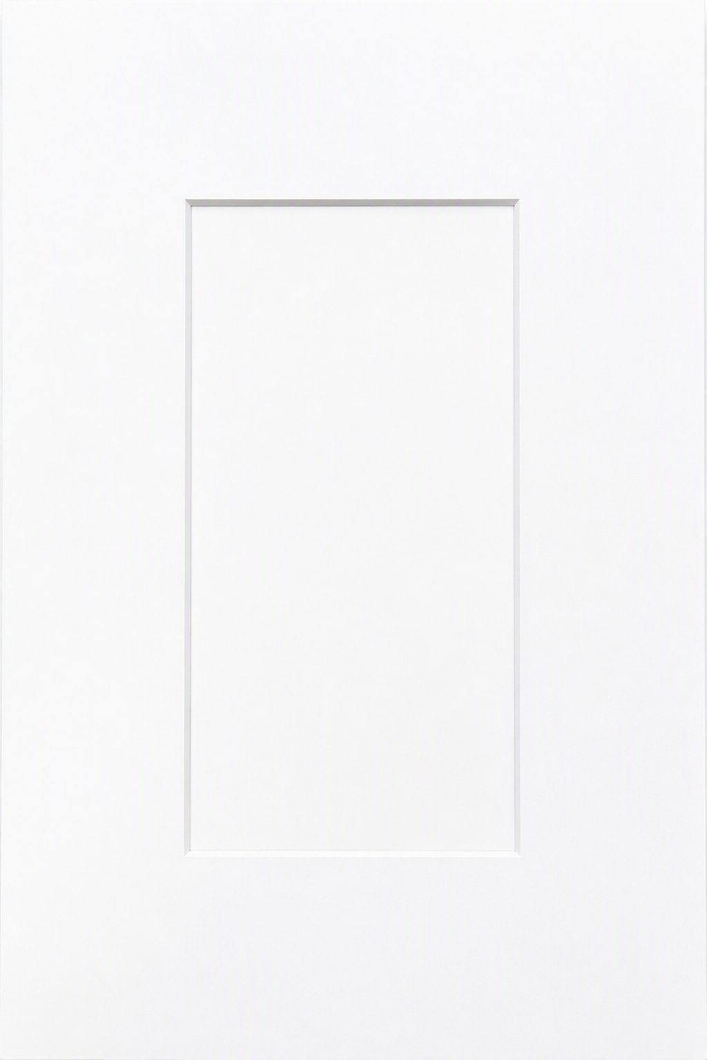 White cabinet door with recessed panel.