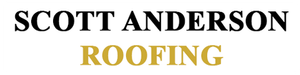 Logo for Scott Anderson Roofing. Black text "SCOTT ANDERSON" above gold "ROOFING."