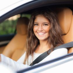 Smiling Women inside car