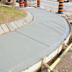 Concrete pathway installation