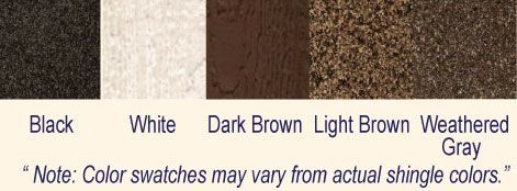 A color swatch of black white dark brown light brown weathered gray