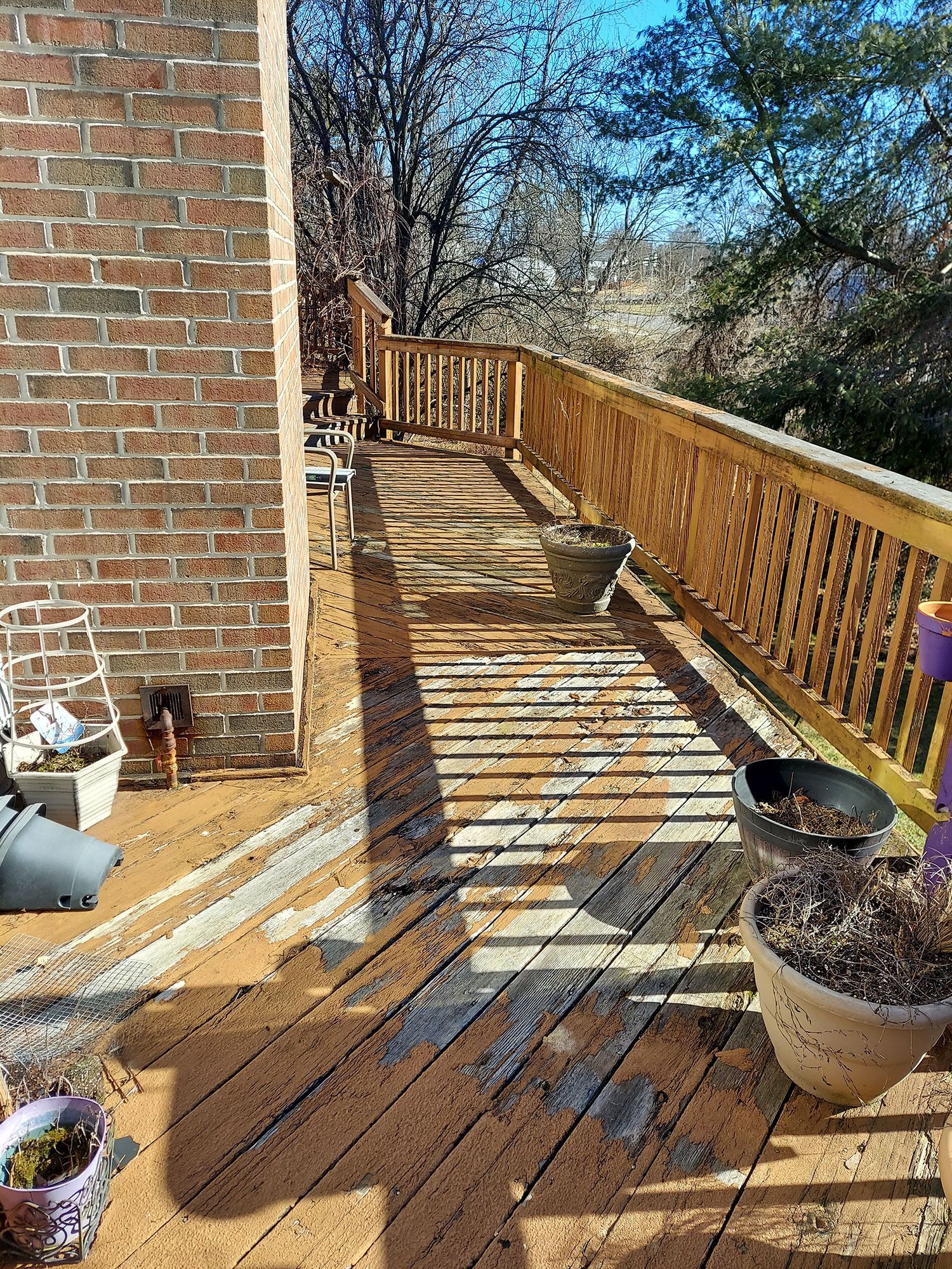 Restoring exterior deck before