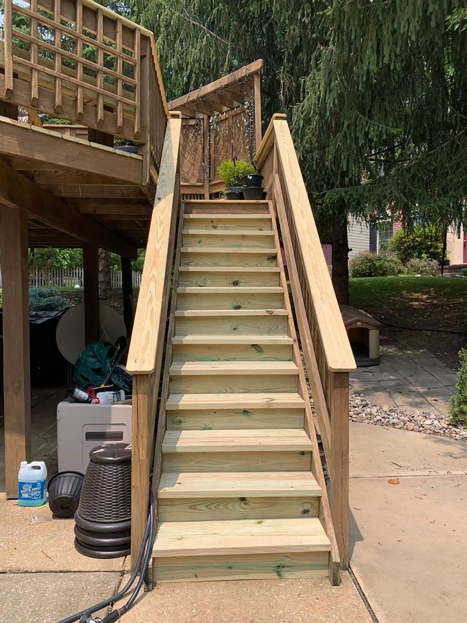 Exterior deck stairs restoration