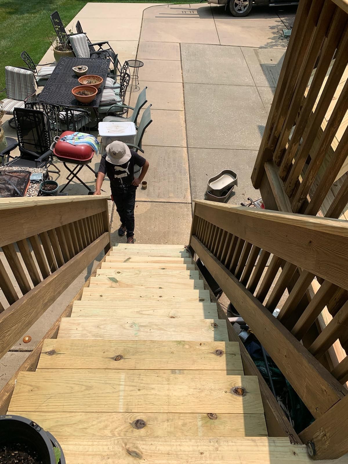Exterior deck stairs