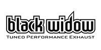 Black Widow Tuned Performance Exhaust logo in black text on white background