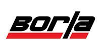 Borla logo in black italic text with red underline on a white background