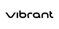 Black “vibrant” wordmark logo on a white background