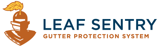 A logo for leaf sentry gutter protection system