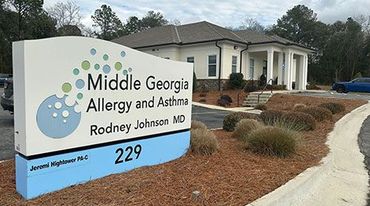 Office sign and building