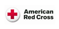 American Red Cross logo with red cross icon and black text