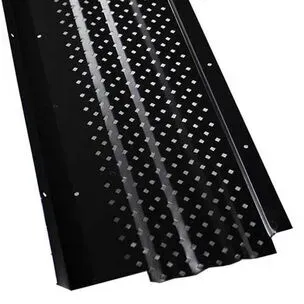 Black perforated rubber mat with raised dots and ridges, shown folded against a white background
