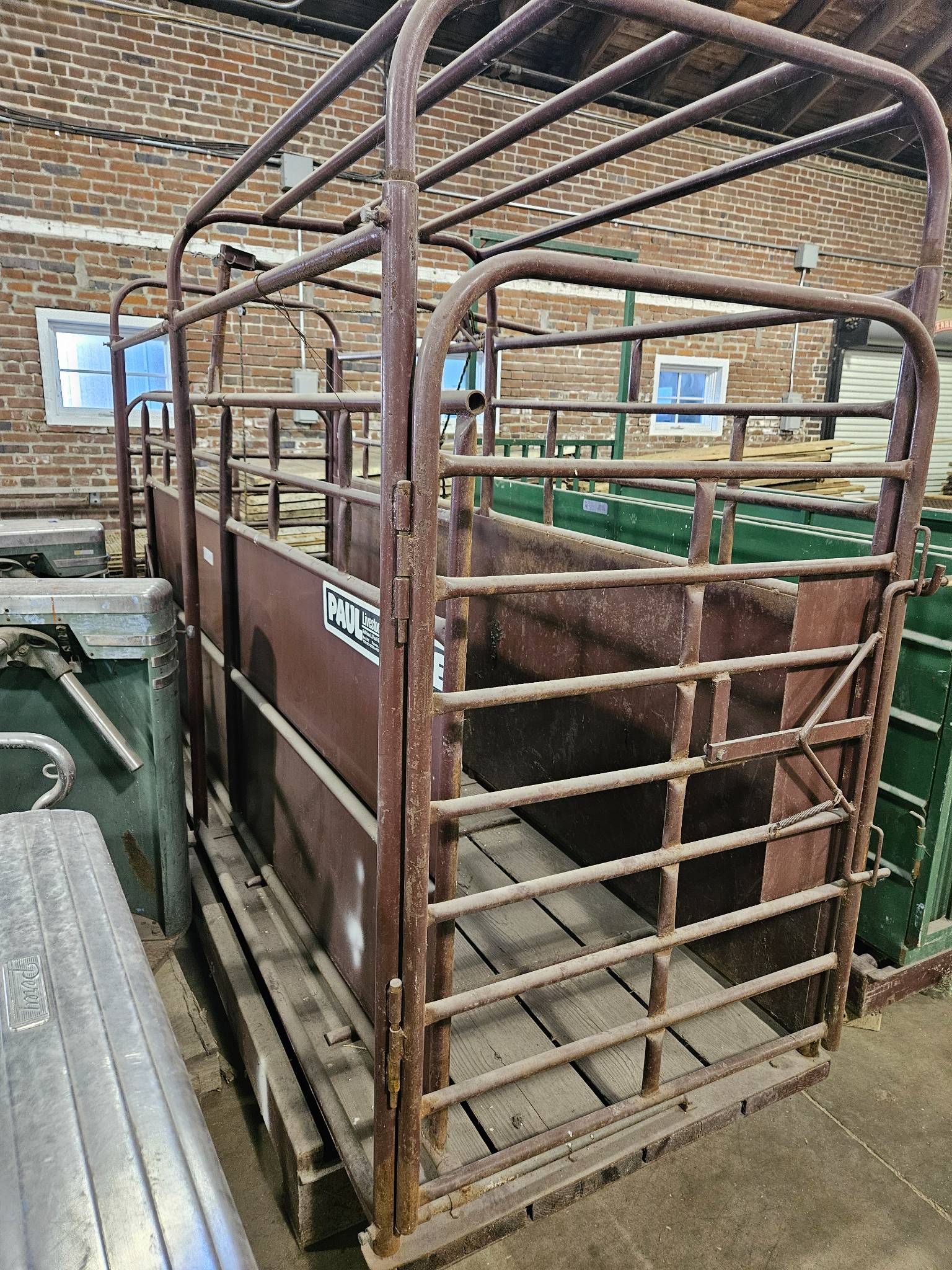 Red Truck with white stripe
