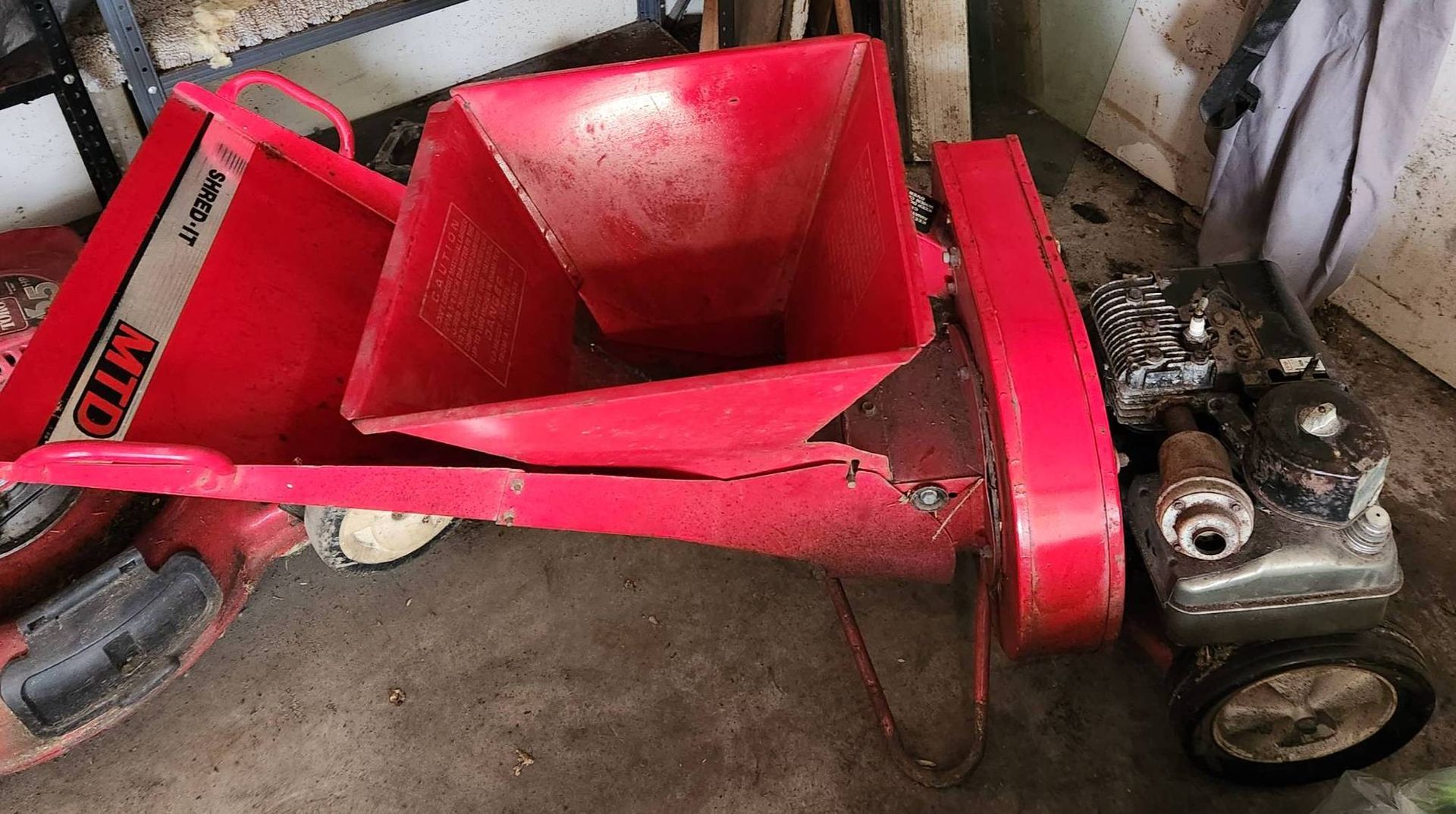 Red Truck with white stripe