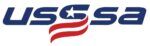 A logo for usgsa with an american flag on it