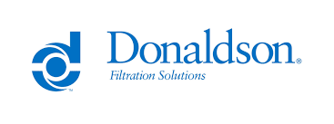 Donaldson Filtration Solutions logo in blue and gray on a white background