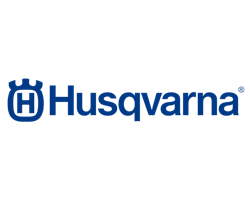 Husqvarna logo in blue on a white background
