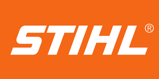 STIHL logo in white on an orange background