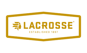 LACROSSE logo in gold with “ESTABLISHED 1897” on a white background