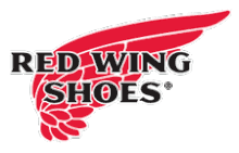 Red Wing Shoes logo with red wing graphic and black text on white background