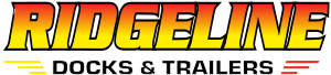 Ridgeline Docks & Trailers logo in red, yellow, and black text on a white background