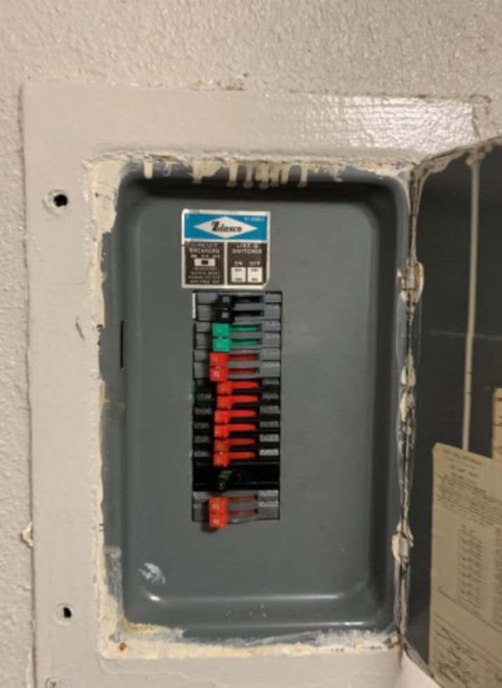Broken breaker box
