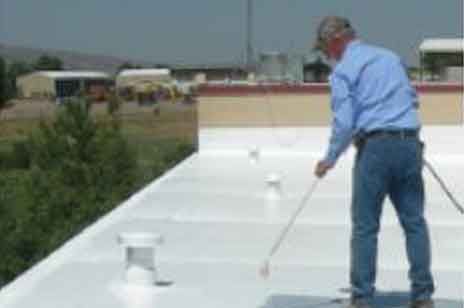 Hypalon Single Ply Roof Coating Application