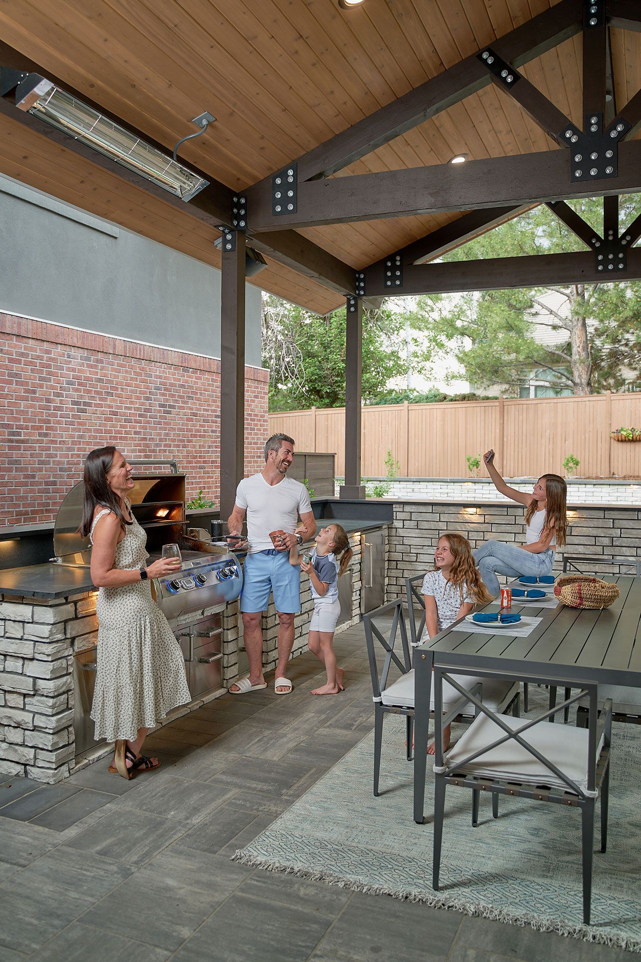 family enjoying outdoor living