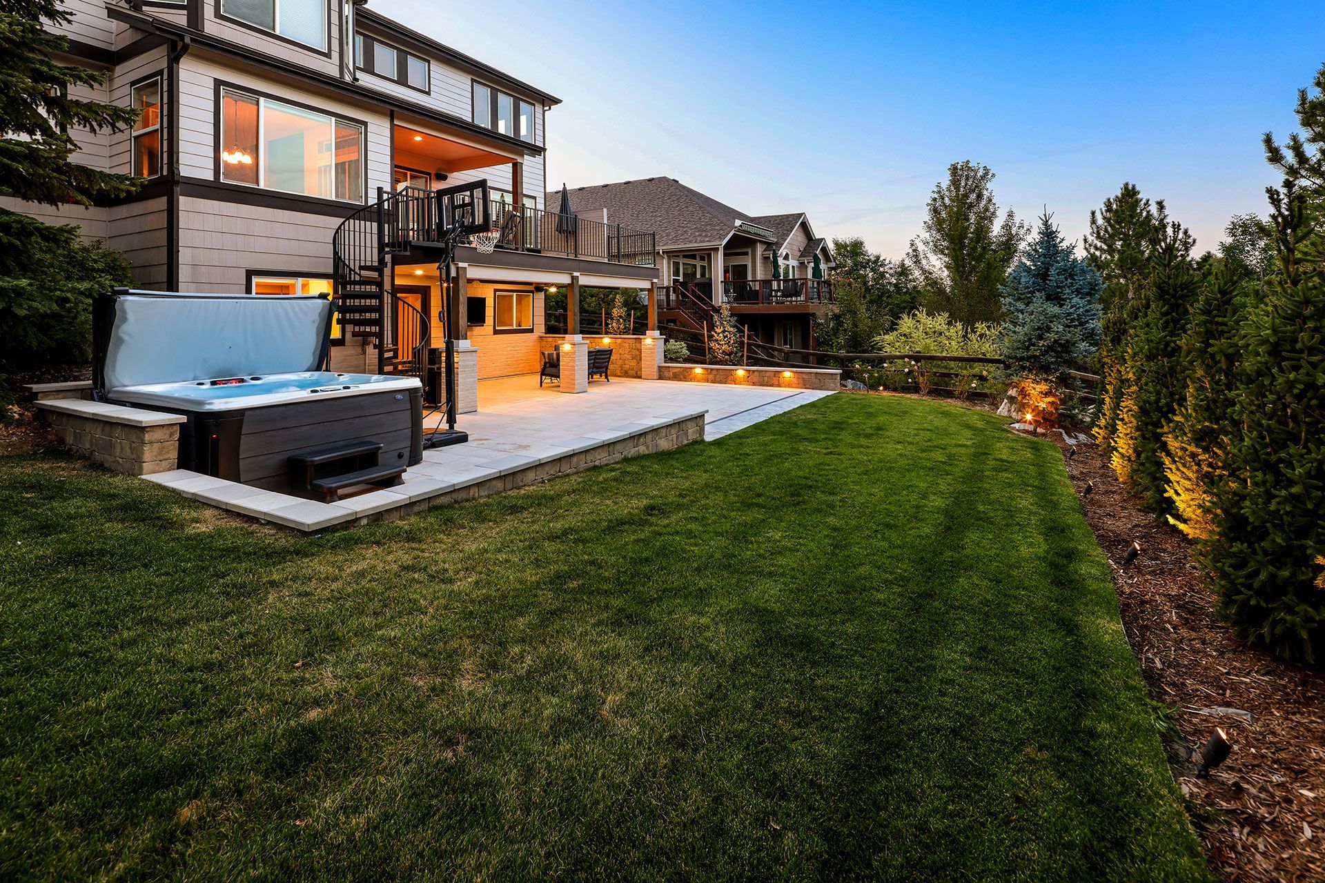 backyard with jacuzzi