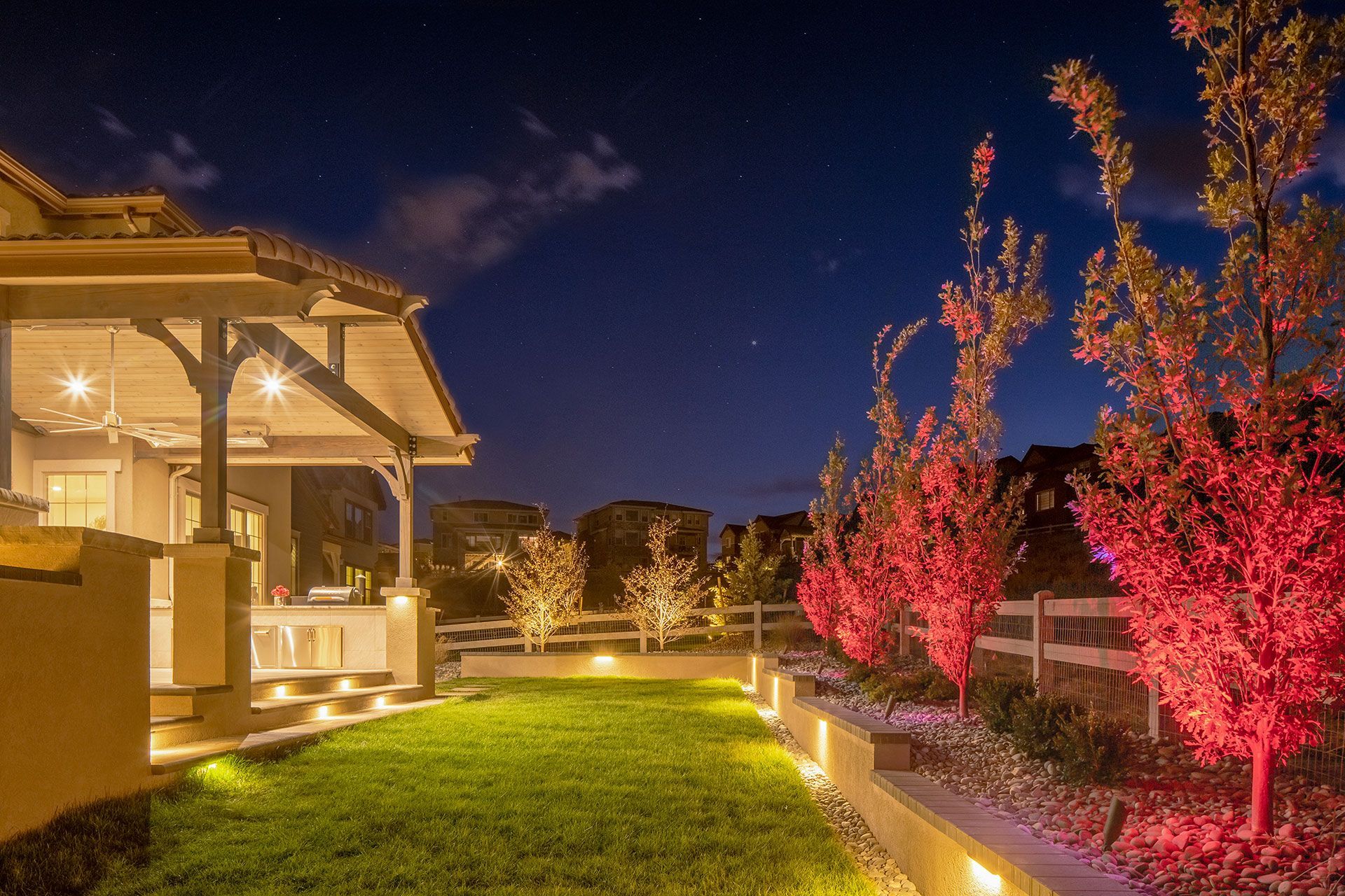 landscape with lighting