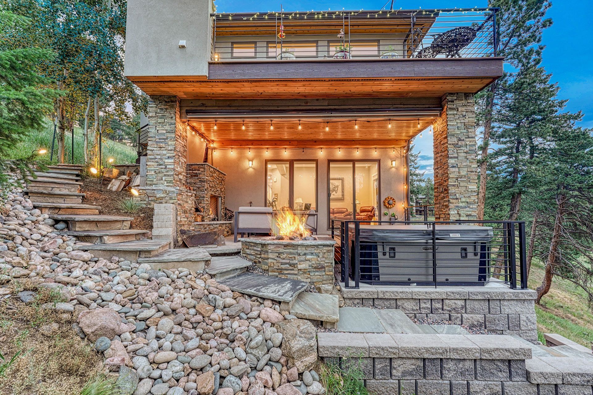 staircase to jacuzzi