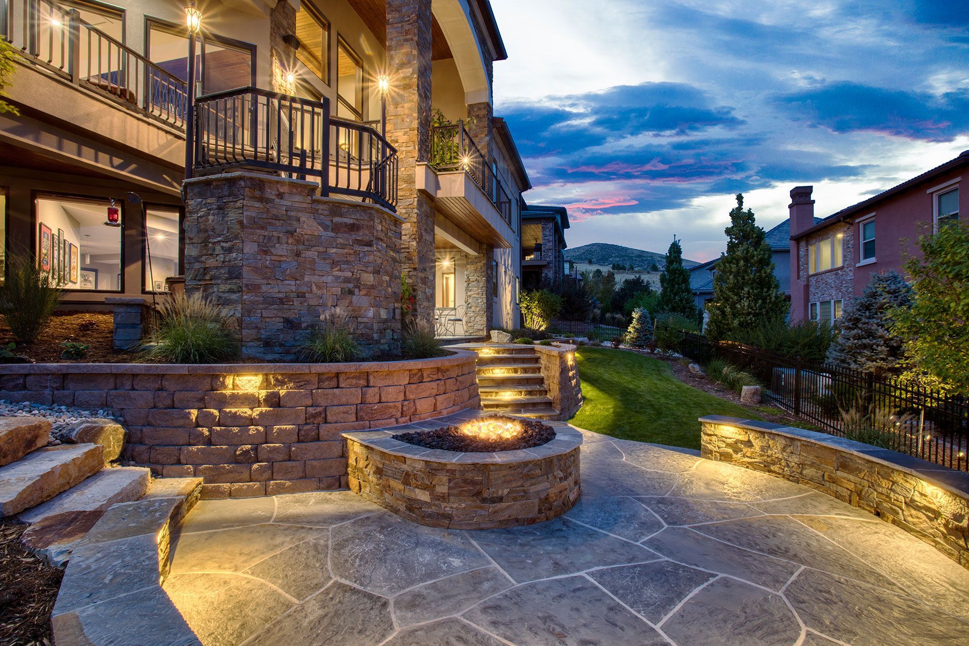 beautiful fireplace outside