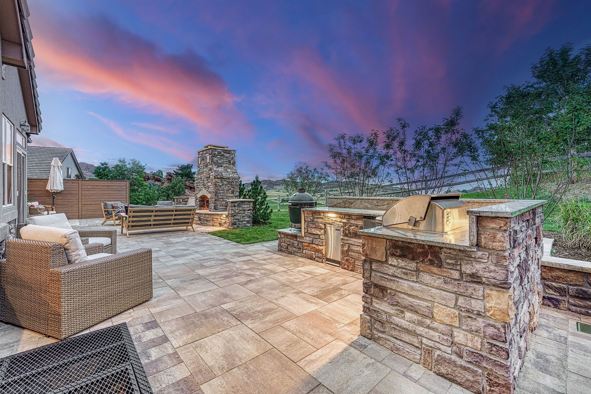 full view of stunning patio