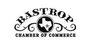 Bastrop Chamber of Commerce logo with arched text and a circular star-and-bow emblem