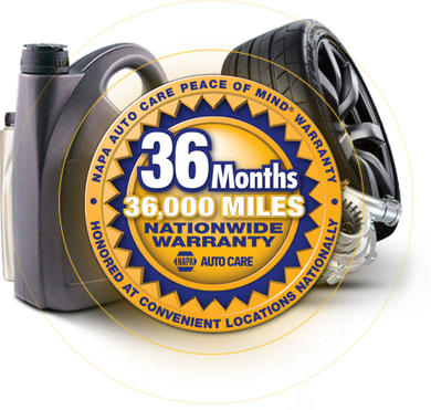 Napa auto care has a 36 month nationwide warranty