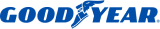 A blue good year logo on a white background