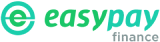A green and white logo for easypay finance