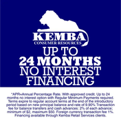 Kemba Consumer Resources Up to 24 Months No Interest Financing