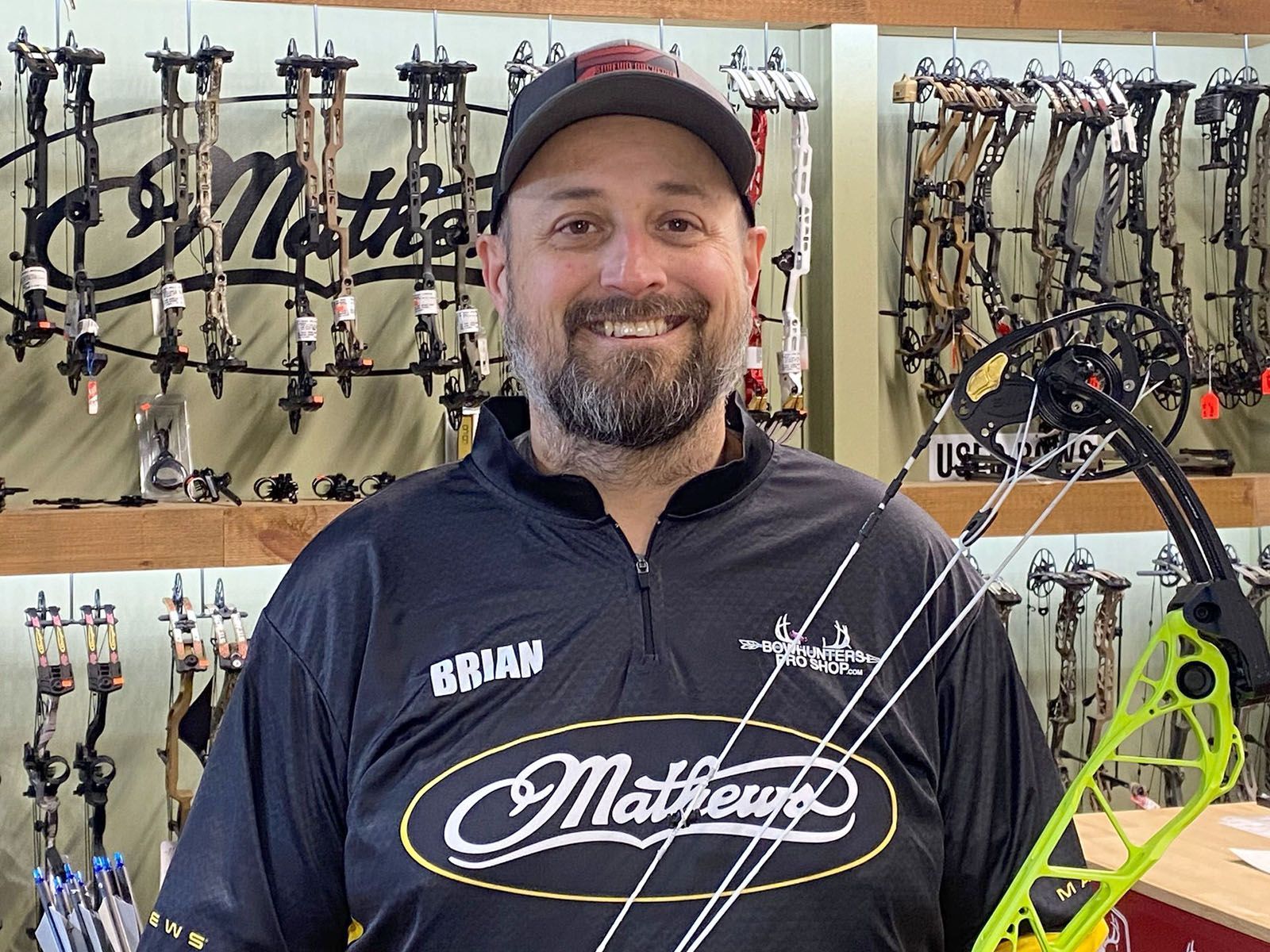 A happy man with his bow