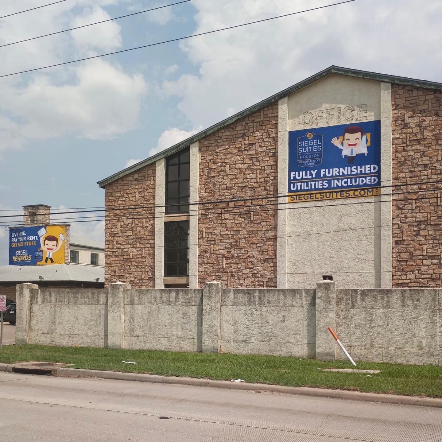 A building with a sign that says fully furnished utilities included