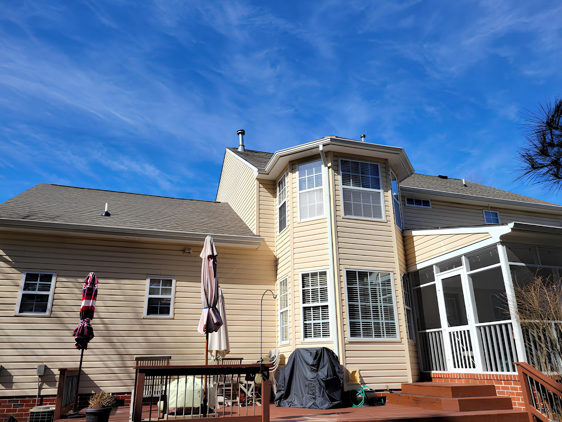 A huge house with huge windows