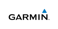 Garmin logo: Black text with a blue upward-pointing triangle above 
