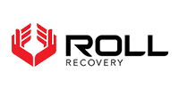 Logo with red hands forming a protective shape over the word ROLL in black, and 