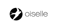 Logo of Oiselle, a running apparel brand, featuring a black circle with a white swallow silhouette and the word 