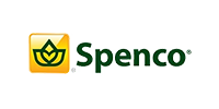 Spenco logo: yellow square with green floral design, dark green text.