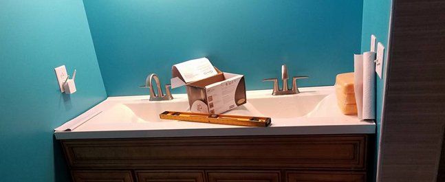 Sink being repaired