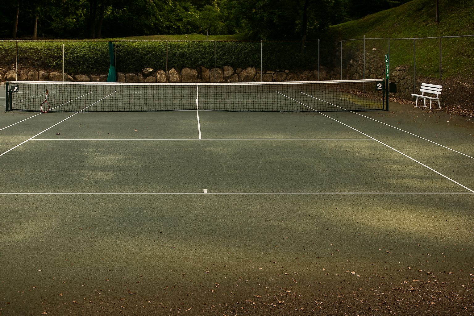 Four women in athletic wear and visors hold pickleball paddles on a court in front of a Leewood Golf Club sign.