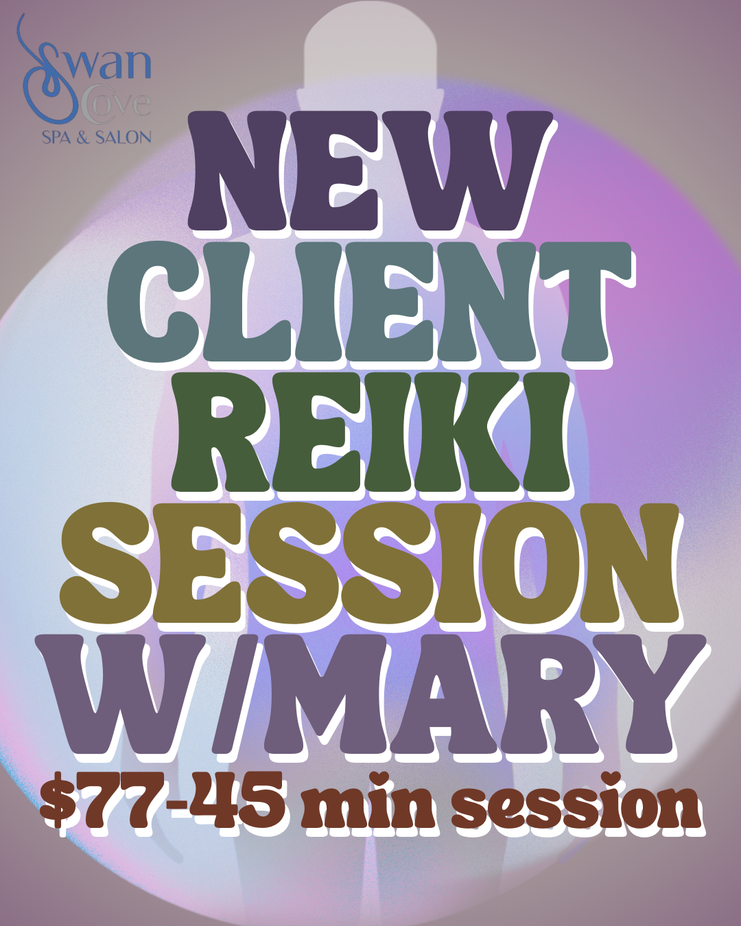 Promotional poster for Swan Cove Spa & Salon. New clients get a 45 min. Fall Renewal Facial for $80. Features spa facial photos.