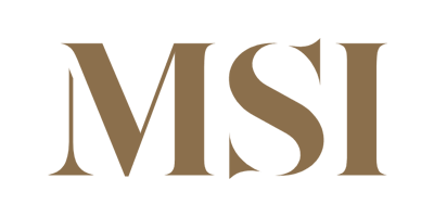 MSI logo in a serif font, brown letters on a white background.