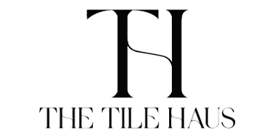 Logo for The Tile Haus: Black stylized 
